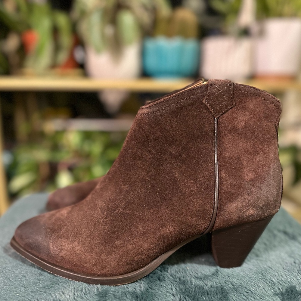 Frye Suede Western Bootie Brown